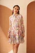 Amagyaa Cream Floral Georgette Mini
