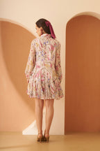 Amagyaa Cream Floral Georgette Mini