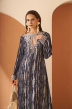 Noor Navy Blue Kaftan by Amagyaa