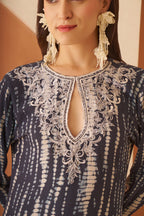 Noor Navy Blue Kaftan by Amagyaa