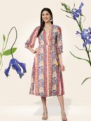 V-Neck Floral Wrap Midi Dress