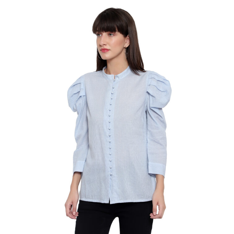 Blue Strip Power Sleeves Shirt