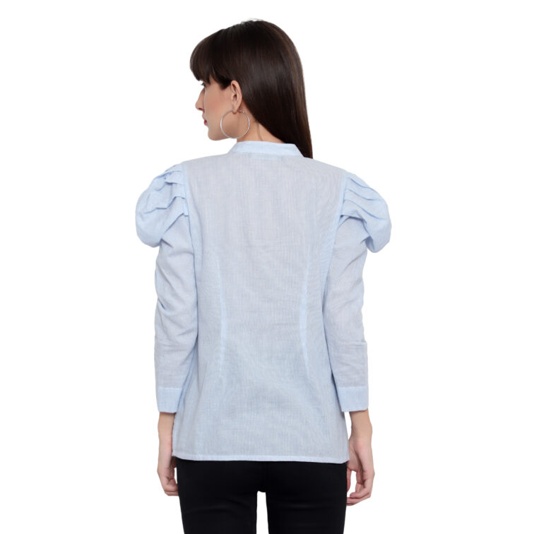 Blue Strip Power Sleeves Shirt