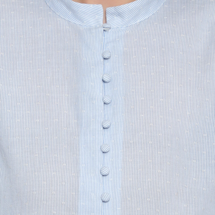 Blue Strip Power Sleeves Shirt