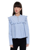 Sky Blue Striped Full Sleeves top