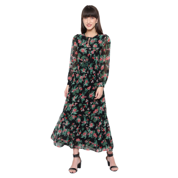 Midnight Bloom Maxi Dress