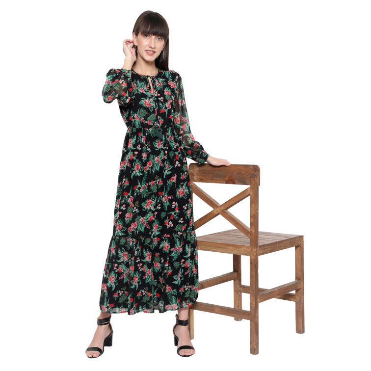 Midnight Bloom Maxi Dress