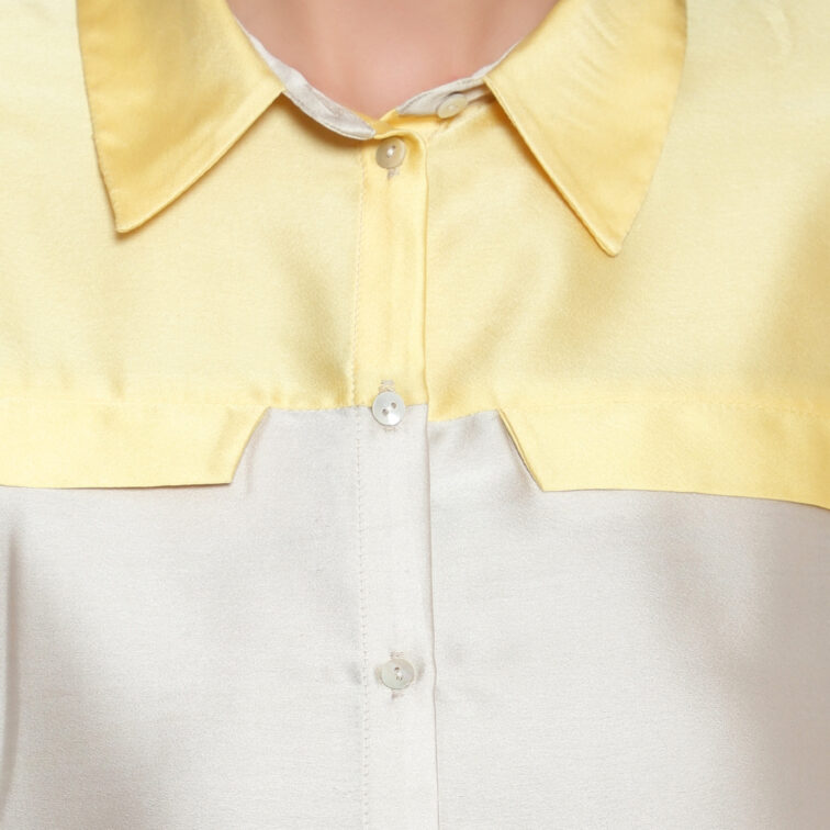 Women's yellow ombre Shirt with tie up detail