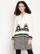 White Trench Coat with Button-Front Closure