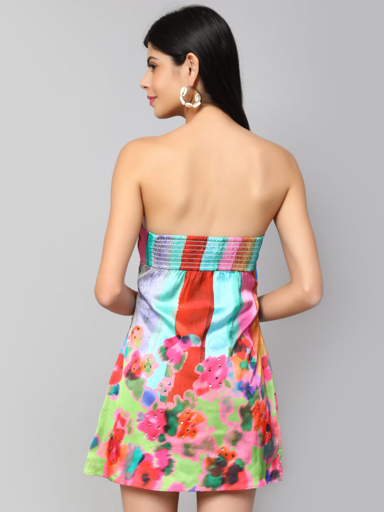 Floral Printed Sleeveless A-Line Dress