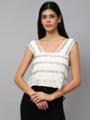 Women White Lace Crop Top