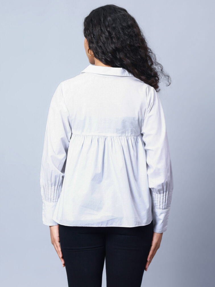Women White Full Sleeves Top