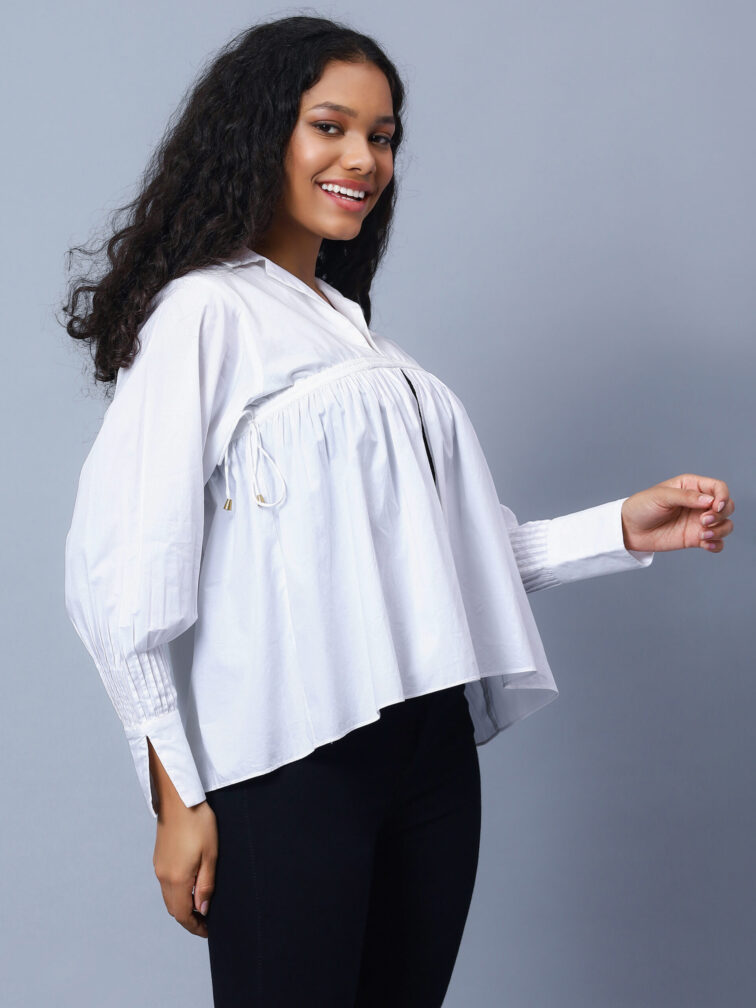 Women White Full Sleeves Top