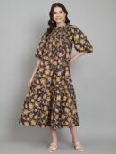 The Floral Printed Pearl Embellished Work Dress