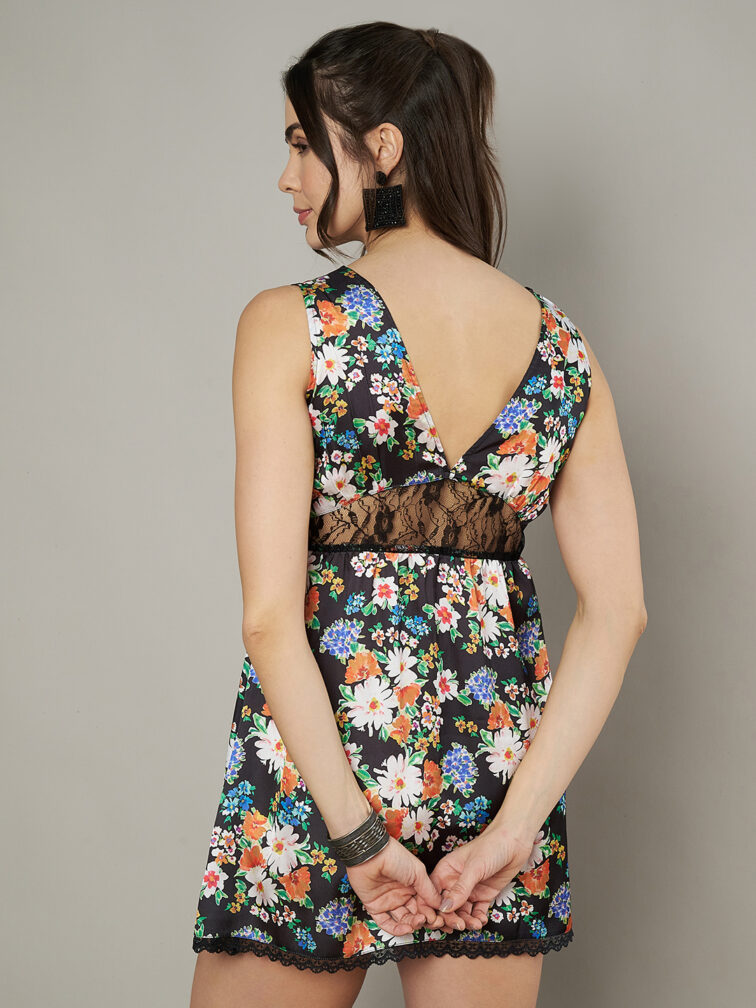 Floral Printed A-Line Mini Dress