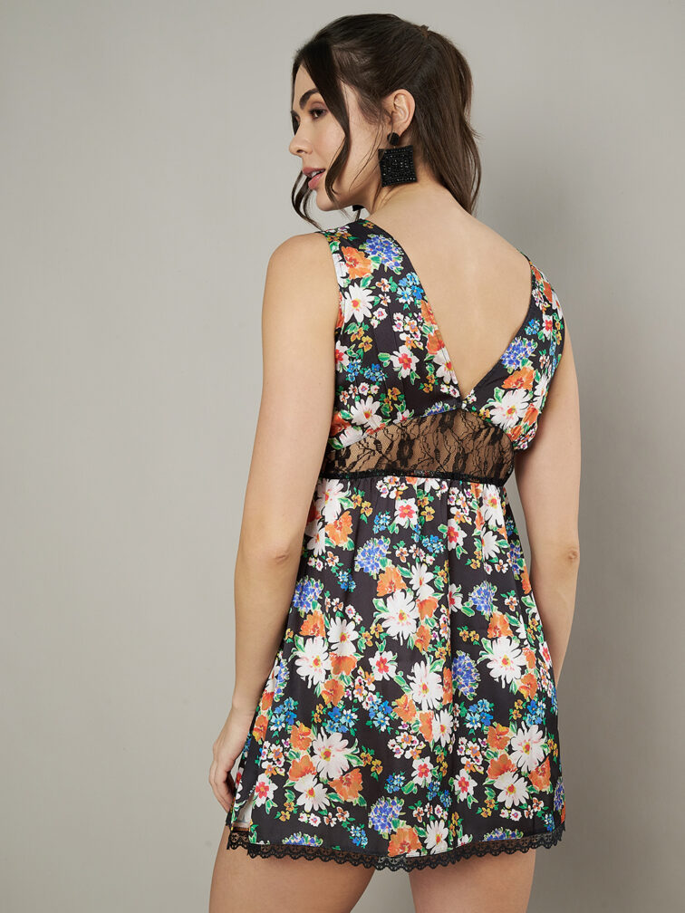 Floral Printed A-Line Mini Dress