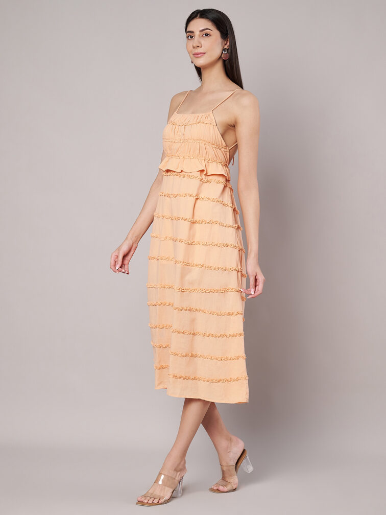 Women Cotton Fit & Flare Midi Dress
