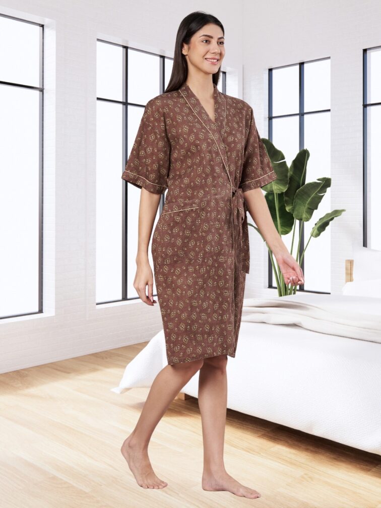 Amagyaa Women's Premium Printed Bathrobe