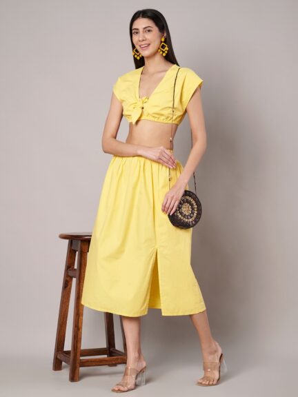 Cotton Two-Piece Skirt Set