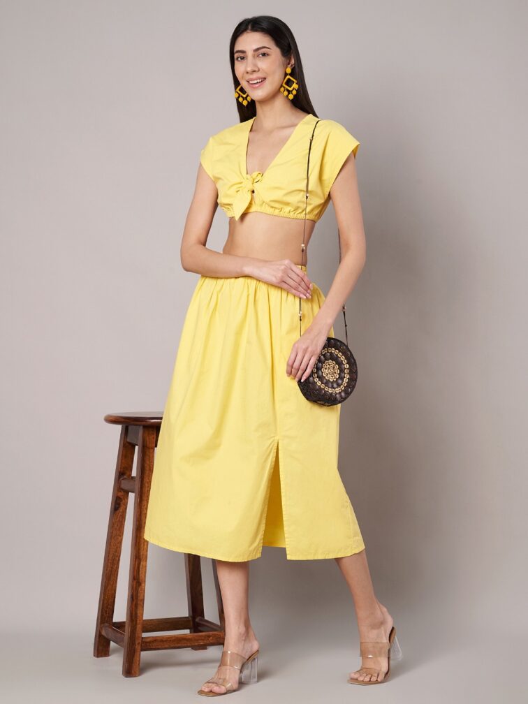 Cotton Two-Piece Skirt Set