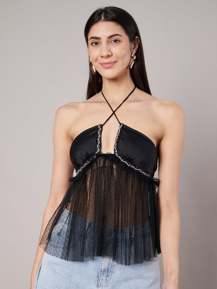 Women's Black Halter Top